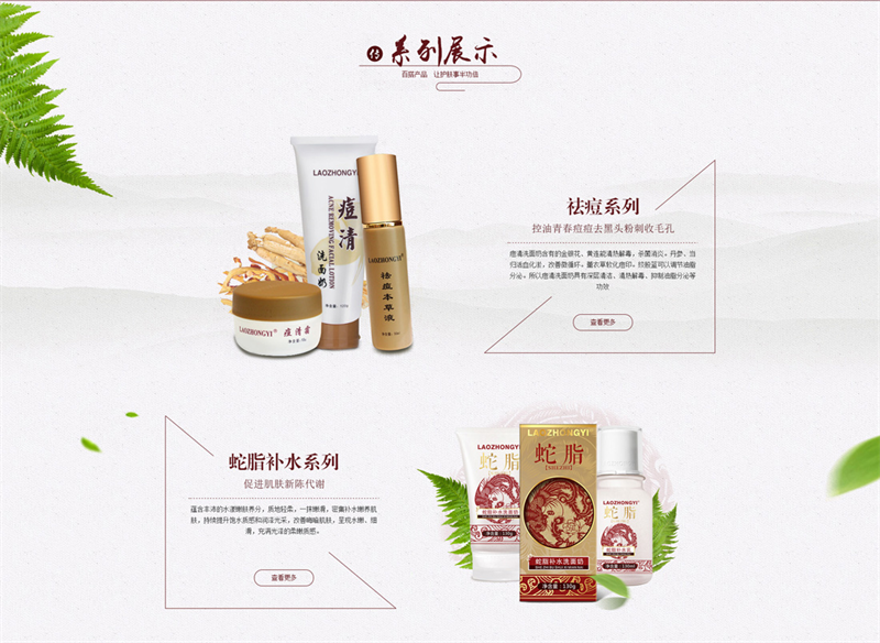 化妝護膚品網站建設制作開發案例